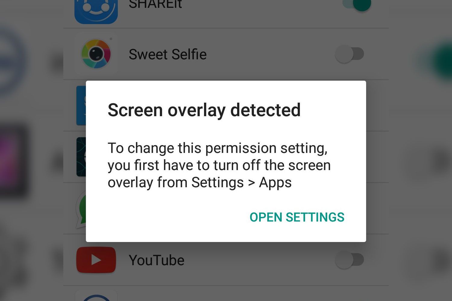 Screen Overlay Detected